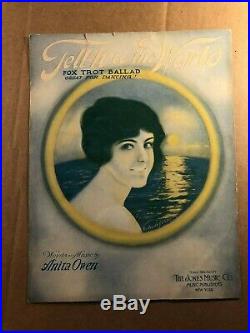 Rare Original Signed Illustration Painting of Sheet Music Cover Anita Owen 1919