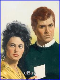 Romance/ Mystery Novel Vintage Original Book Cover Art Illustration Painting