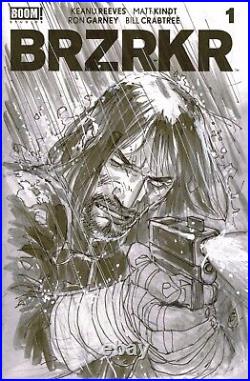 Ron Garney BRZRKR sketch blank cover original art commission Keanu Reeves