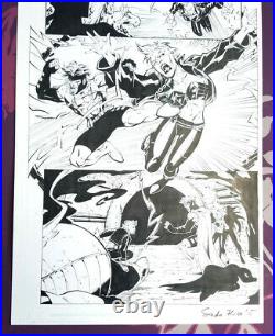 Ron LIM Gambit vs BloodStorm ORIGINAL Art Marvel Comics 2007
