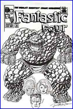 Ron Wilson Original Fantastic Four Art Custom Cover The Thing Invisible Woman