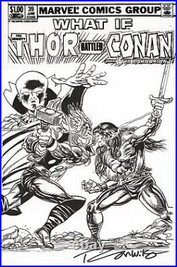 Ron Wilson Original What If #39 Cover Recreation Original Art Thor vs Conan