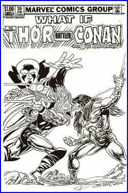 Ron Wilson Signed Thor Vs. Conan-what If 39 Original Cover Re-creation Art