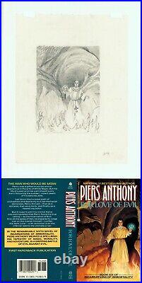 Rowena Morrill Original Art Prelim Piers Anthony For Love of Evil Book Cover