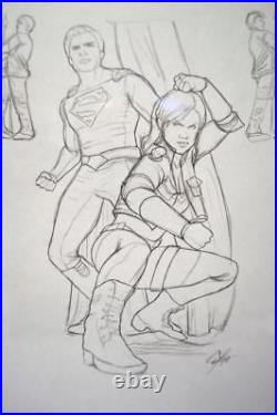 SMALLVILLE Original Cover Art Preliminary SKETCH by Cat Staggs SIGNED Continuity