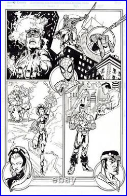 SPIDERMAN, STORM, LUKE CAGE #1 ORIGINAL COMIC INSIDE COVER ART 3 ORIGINS on PAGE