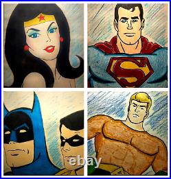 SUPER FRIENDS JLA COMIC COVERS Original Art Batman Superman WW AM ROBIN