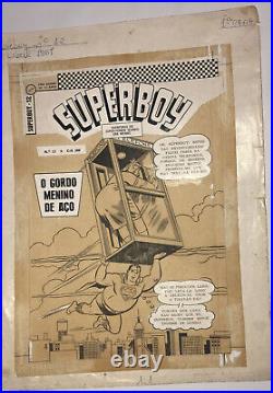 SUPERBOY SUPERMAN SILVER AGE VINTAGE BRAZILIAN COVER ORIGINAL ART WORK Year 1967