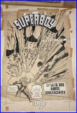 SUPERBOY SUPERMAN SILVER AGE VINTAGE BRAZILIAN COVER ORIGINAL ART WORK Year 70's
