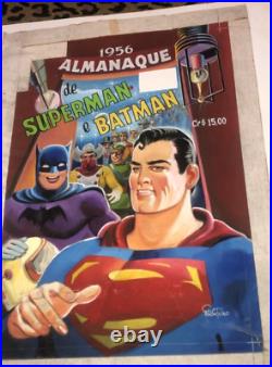 SUPERMAN BATMAN DC COMICS GOLDEN AGE PUBLISHED COVER ORIGINAL ART WORK Yer 1953