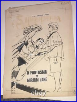 SUPERMAN GHOST OF LOIS LANE VINTAGE DC COMICS COVER ORIGINAL ART WORK Year 1962