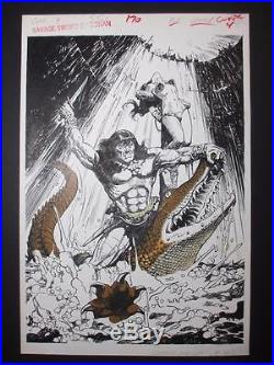 Savage Sword of Conan #170 MARVEL 1990 (Original Art) Back Cover Fred Carrillo