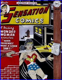 Sensation Comics # 81 Cover Recreation Wonder Woman Original Comic Color Art