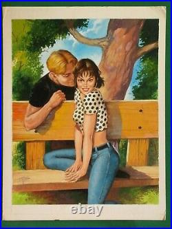 Sexy Beautiful Girl Breasts Young Couple Original Signed Mexican Comic Cover Art