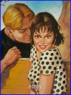 Sexy Beautiful Girl Breasts Young Couple Original Signed Mexican Comic Cover Art