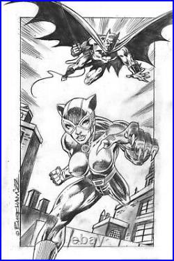Sexy Catwoman Goth Batman DC Comics Super Hero Crime Horror Original Art Burcham