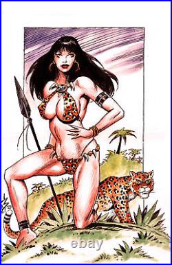 Sexy Vampirella Good Girl Fana Jungle Girl Horror Fantasy Original Art 3 Burcham