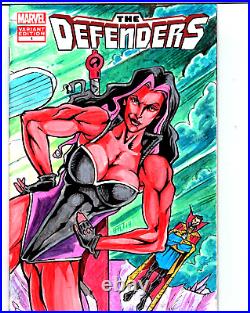 She Hulk Defenders (2 Side) ORIGINAL BLANK SKETCH COVER ART Brad Hudson 1/1