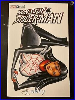 Silk Cindy Moon Spider-man #1 Sketch Cover Original Art By Chris Mcjunkin New