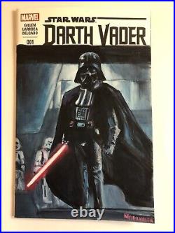 Sketch cover blank original art, Darth Vader by Dan Neidlinger