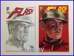 Sketch cover blank original art, Jay Garrick, Flash Set by Dan Neidlinger