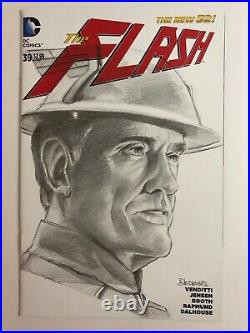 Sketch cover blank original art, Jay Garrick, Flash Set by Dan Neidlinger