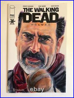 Sketch cover blank original art, Negan Walking Dead, by Dan Neidlinger