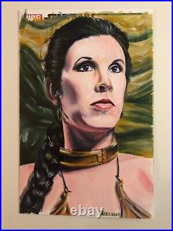 Sketch cover blank original art, Princess Leia, by Dan Neidlinger