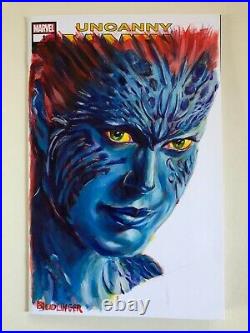 Sketch cover original art, Mystique, Rebecca Romijn by Dan Neidlinger