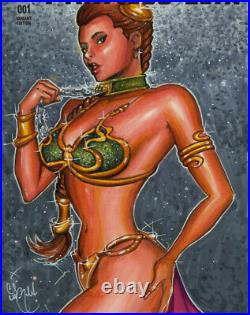 Slave Princess Leia Sketch Cover 03 Cgc Chris Mcjunkin Original Art 9.8 Hot