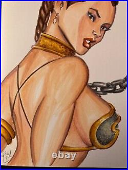 Slave Princess Leia Sketch Cover Chris Mcjunkin Original Art Star Wars Sexy Hot