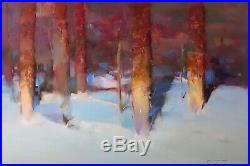 Snow Covered, Original Oil painting Large Handmade artwork One of a kind