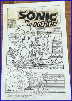Sonic The Hedgehog Archie Comics Issue #3 Cover Original Art Signed