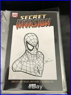 Spider-Man Original Art Sketch Cover Steve McNiven Bust Secret Invasion