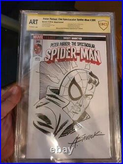Spider-Man Peter Parker Comic sketch cover original art Alex Saviuk