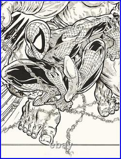 Spider-Man vs The Incredible Hulk ORIGINAL ART by KOUFAY 19x24 INK