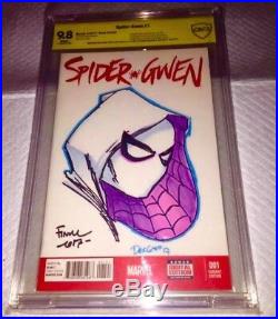 Spider-gwen #1 Blank Cover Original Art David Finch Cbcs 9.8 Ss