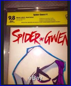 Spider-gwen #1 Blank Cover Original Art David Finch Cbcs 9.8 Ss