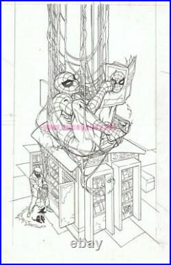 Spiderman Daily Bugle #2 ORIGINAL comic COVER ART by PASQUAL FERRY MCU SIGNED