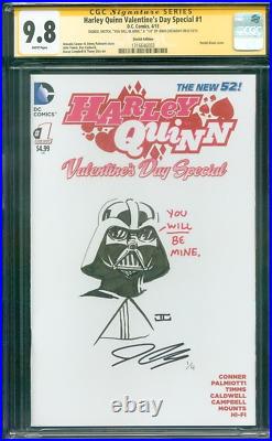 Star Wars 1 Harley Quinn CGC 9.8 SS Darth Vader Cassaday Original art sketch