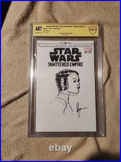 Star Wars Art CBCS Princess Leia Original Art Sketch Howard Chaykin Blank Varian