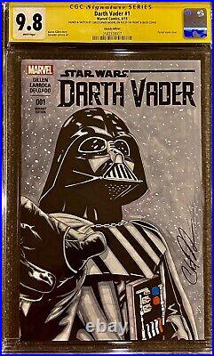 Star Wars DARTH VADER #1 Chris Moore Original Art DOUBLE Sketch Cover 9.8 CGC