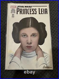 Star Wars Princess Leia Sketch Cover Kevin Graham Original Art Disney Lot