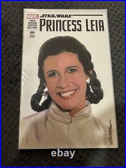 Star Wars Princess Leia Sketch Cover Kevin Graham Original Art Disney Lot