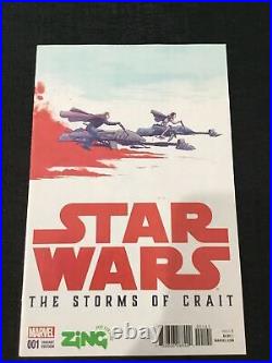Star Wars Storms of Crait #1 Variant Cover Original Art Marvel ROTJ Speederbikes