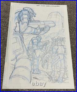 Starship Troopers #3 Original Cover Art 2007 Chris DiBari