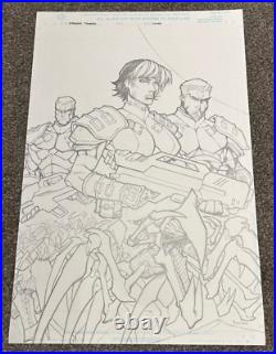 Starship Troopers Dead Man's Hand #1 Original Cover Art 2006 Mike Bowden