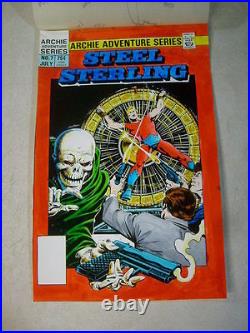 Steel Sterling #7 Original Cover Color Guide Art Skull Guns