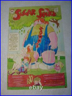 Sugar And Spike #86 Original Cover Color Guide Art 1969 Bernie Brain Mayer