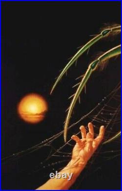 Summer Sale! DeVito original art horror book cover oil painting Webs Tor 1989